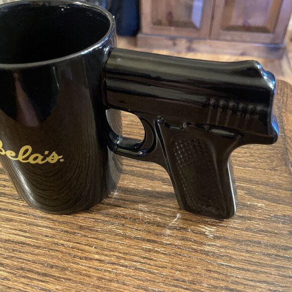 Cabela's Black Hand Gun Pistol Grip Handle 16 Oz Ceramic Coffee Tea Mug Cup - Picture 3 of 4